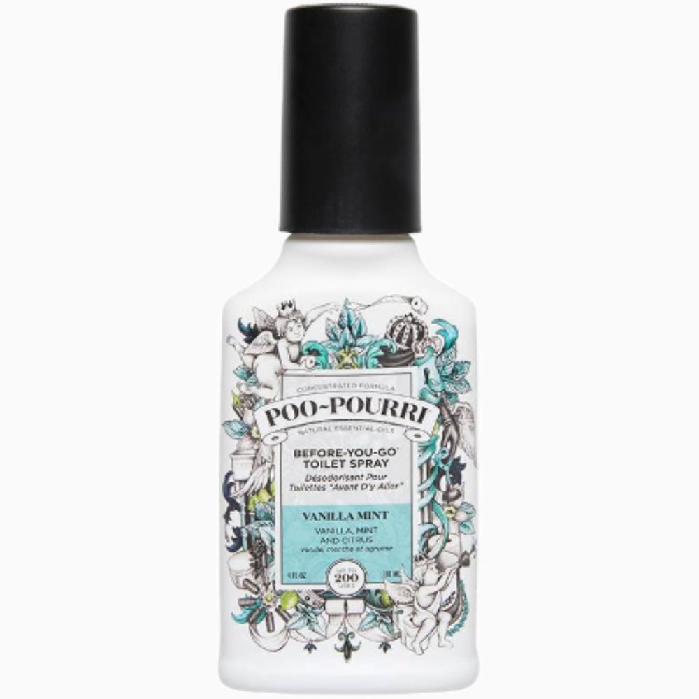 Poo-Pourri Vanilla Mint Before You Go White Floral Bottle